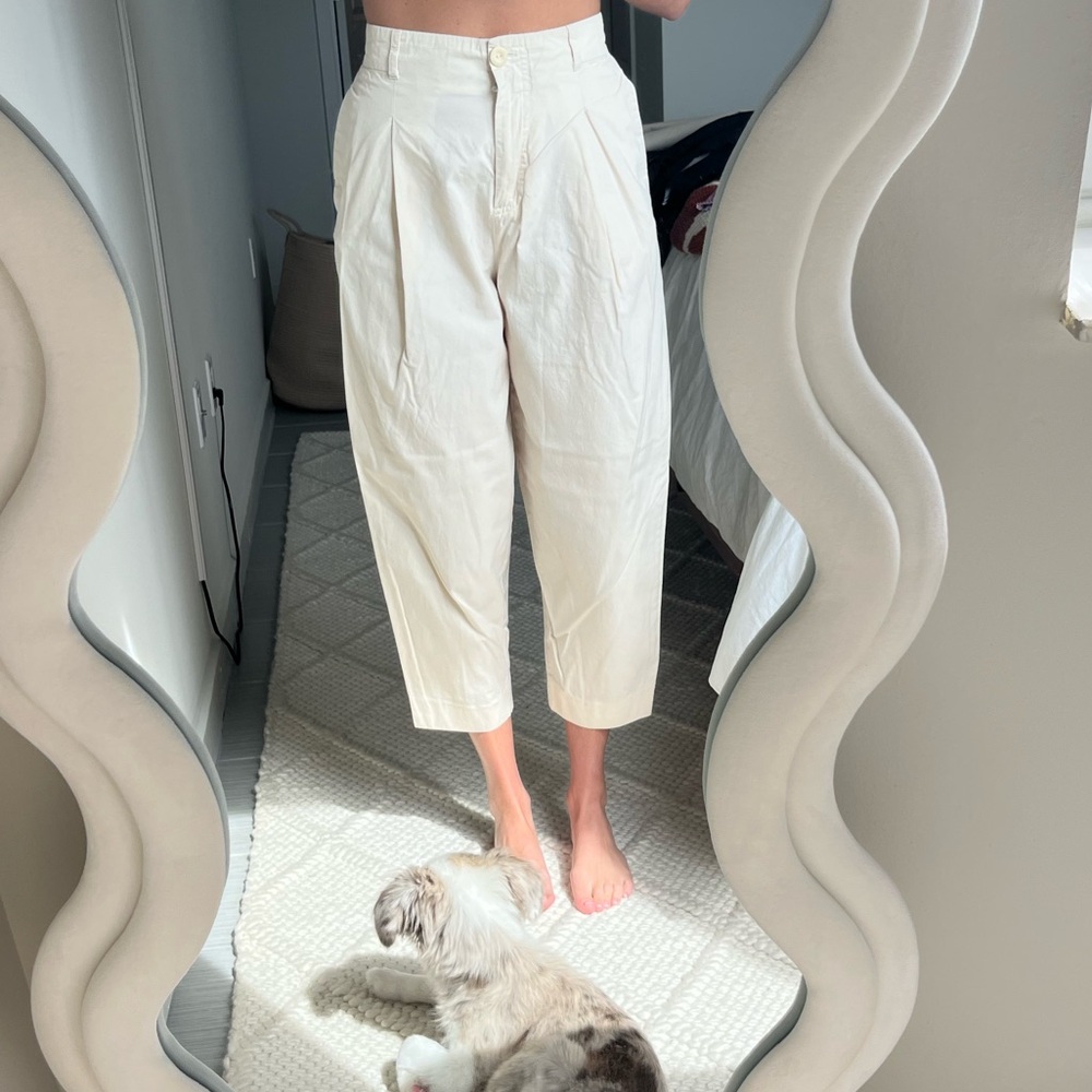 COS Beige Elastic-Waist Pants